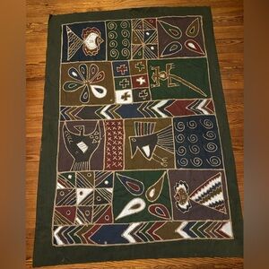 Hand Painted African Batik Tapestry Zimbabwe